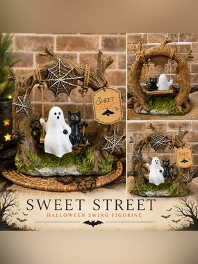 Sweet Street Ghost & Black Cat Halloween Swing Figurine NWT | TJ Maxx 2026